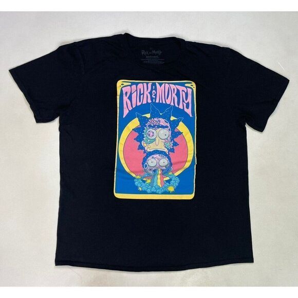 Rick and Morty Graphic T-shirt Men Large Black Short Sleeve - Picture 1 of 5